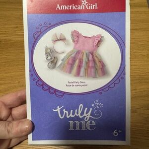 American Girl Truly Me Pink Pastel Party Dress Set